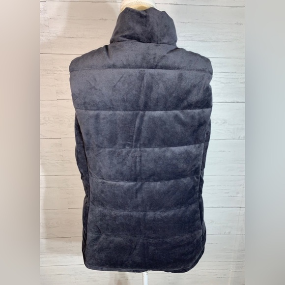 ZEROXPOSUR Dark Gray Large juniors Full Zip Soft Velour Vest Front Pockets NEW - Picture 4 of 12